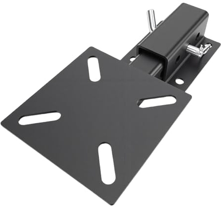 Asixxsix Universal Trailer Hitch Winch Mounting Plate, Heavy Duty Winch Mounting Bracket for Any 2 Inch Receiver, Metal Accessories for Truck Trailer ATV UTV Lawn Equipment