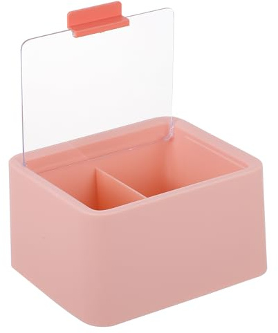 VALICLUD Contenitore Porta Dischetti di Cotone in Plastica Rosa Divisore per Mantenere i Dischetti Verticali e Organizzare Accessori da Bagno