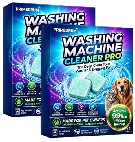 Nettoyant Machine à Laver Extra Puissant, Nettoyant Lave Linge Pro, Pastilles Nettoyantes Pour Un Nettoyage En Profondeur,Propreté Tuyaux,éLimine RéSidus Et Odeurs, Pour Tous Lave-Linge 、x 2
