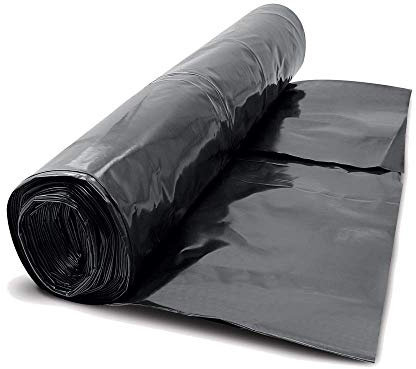 Black Polythene Plastic Damp Proof Membrane Cover DPM 300mu (6mx4m)
