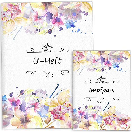 OLGS U-Heft und Impfpasshüllen Set Florentina | Stilvolle Untersuchungsheft Hülle & Impfpasshülle tolle Geschenkidee (U-Heft Set ohne Personalisierung, Pastell)