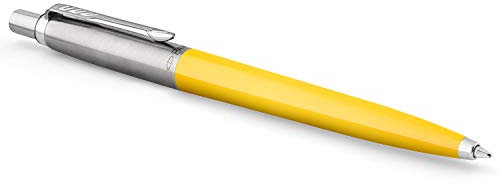 Parker Jotter Originals Collection-Kugelschreiber, gelbe Oberfläche im Retrolook der 90er-Jahre, mittelfeine Schreibspitze, Blaue Tinte, 1 Stück