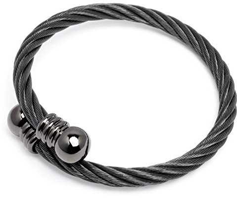 Schmuck-Checker Flexibler 316L Edelstahl Stahlseil Armreif silber schwarz gold roségold Damen Herren Geschenk Armspange hochwertiges Armband