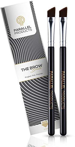 Parallel Products - The BROW Brush - (2 Pack) Premium Angled Eyebrow Brush for Powder, Henna, Cream, Tint, Makeup, Gel, Lamination and Wax