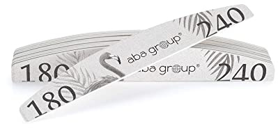 Aba Group Nagelfeile Set Professionell - Doppelseitig Nagelfeilen für Gelnägel - Nagelpfeile Slim (2mm) 25 Stück - Feilen für Gelnägel Gradation 180/240 - Nagelskötsel och Stylingverktyg – Halvmåneform