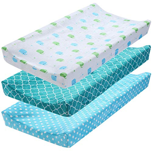 Nicoone Lot de 3 Housses de Matelas à Langer Ultra Douces pour Bébé Garçons et Filles,81 x 40CM