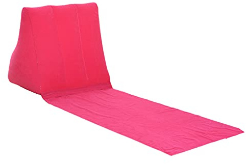 Yuehuamech Beach Reclining Lounger Sun Lounger Portable Leisure Inflatable Beach Mat Foldable Waterproof Flocking Back-Rest for Indoor Outdoor Home Camping