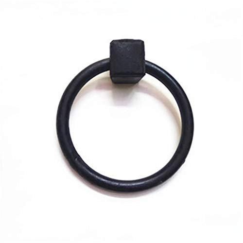 Klopfer Gusseisen Antike Türklopfer Pull Hand Tür Hoop Griff Old Elm Tür Eisen Türklopfer erhöhen Eindickung Eisenring (Color : Black, Size : S)