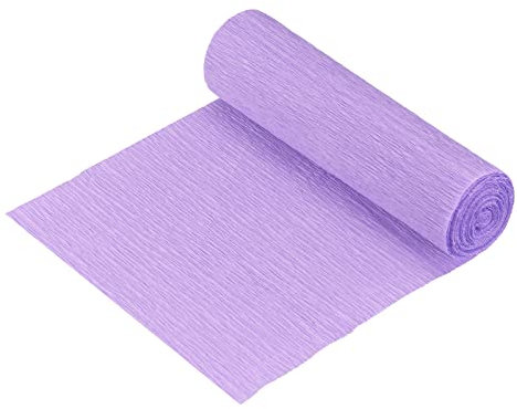 sourcing map 3 Rollen Krepppapier 15 x 250 cm Crepe Paper Kräuselpapier Seidenpapier Floristenkrepp Schulpapier Kreppband Papier zum Basteln Dekoration Geschenk Verpackung Blumen, Hellviolett