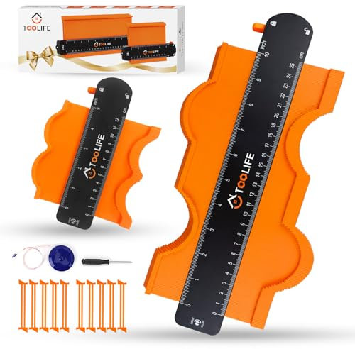 TOOLIFE Contour Gauge Profile Tool,Gifts for Men Dad Boyfriend Husband，Super Gauge and Outline Shape, Anniversary Birthday Ideas, Measures Tools for Woodworking Tiles