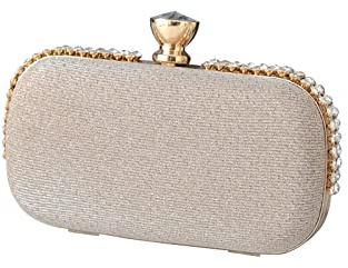 CORIOS Abendtasche Damen Strass Clutch Tasche Shiny Diamant Handtasche Klein Tasche Elegante Handtasche Schultertasche Umhängetasche Hochzeit Abschlussball Party Brauttasche Champagner