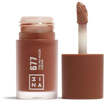 3INA MAKEUP - The No-Rules Cream 677 - Marrón Neutro - Colorete Marrón Neutro con Aceite de Almendras - Colorete Líquido 3 en 1 Mejillas Labios y Ojos con Acabado Natural - Vegan - Cruelty Free