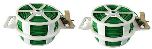 DOITOOL 2er-Pack 100 M Bindedraht Kabeltrommel Kunststoff Eisendraht Für Pflanzenbinder Gartenrolle Band Bonsai Wachstumsbinder