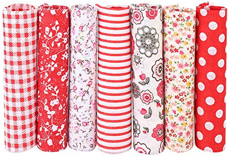 Gsycle 14 Stück Stoff, Baumwollstoff, Stoffreste, Blumenstoff, Stoffbündel, Quilten, Baumwoll-Bastelstoff Für Patchwork, Nähen, Quilten(01)