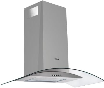 Cappa inox da parete 90 cm cupolino in vetro WETH 90 Samet