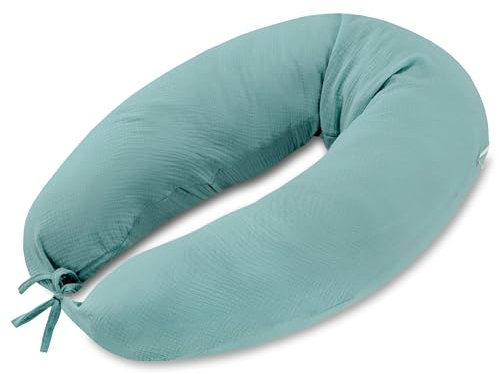 Totsy Baby Seitenschläferkissen Schlafkissen für Seitenschläfer 190 cm - Kuschelkissen Pregnancy Pillow Pillows for Sleeping Lagerungskissen Langes Kissen mit Musselin Bezug Oeko-Tex