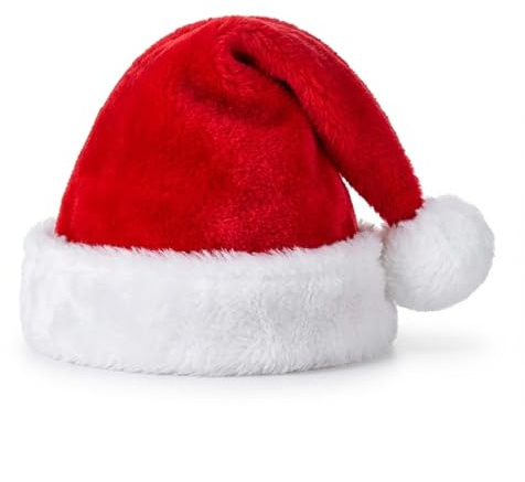 Hatstar Weihnachtsmütze - Nikolaus Weihnachtsmann Santa Claus Mütze - Dicker Plüsch Rand Fellrand - kuschelweich & angenehm