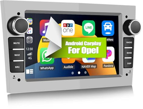 CAMECHO 2+64G Android 13 con CarPlay/Android/Mirror Link per Opel Corsa d/Astra h/Zafira b/Meriva,7 TouchScreen Schermo Navigatore WiFi RDS FM USB Bluetooth-argento