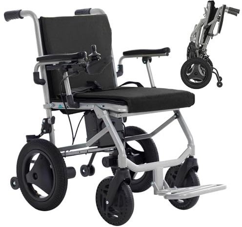 Silla De Ruedas Eléctrica Portátil Silla De Ruedas Eléctrica Plegable Ligera Para Adultos Mayores, Sillas De Ruedas Eléctricas Inteligentes, Alcance De Hasta 10 Millas