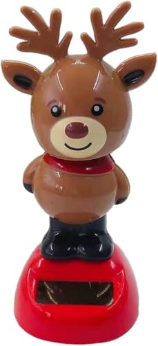 Elk Solar Powered Dancing Toy – Bobblehead Swinging Dancer for Car Dashboard, Office Desk, and Home Decor – No Battery Required, Fun Shaking Head Figurine for Women, Men, and Auto Interior Ornaments
