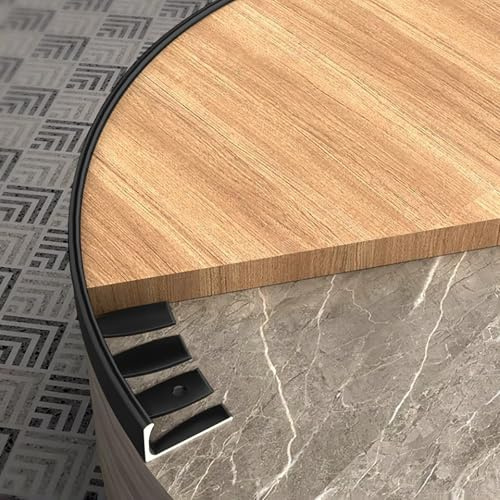 Raouoae Abschlussprofil Aus Aluminium 135cm 2 Stück Biegbar L-Form Fliesenkanten Schutz Abschlussleiste Flexibel Fliesenschiene Für Laminat(Black,H:12.5MM)