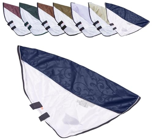 RL24 - Halsteil Regen- & Fliegendecke 600D IRHSuper-Dry – Navy – M | Halsteil für Pferdedecke aus atmungsaktivem Mesh – Schutz vor Insekten – doppelter Klettverschluss