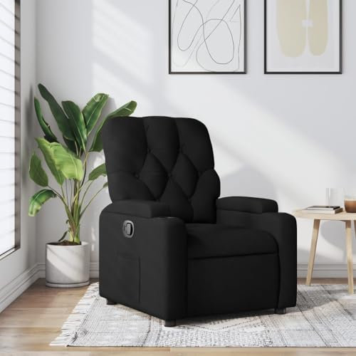 Xichuzi Relaxsessel Schwarz Stoff, Fernsehsessel, Kinosessel, Lesesessel, Tv Sessel, Ohrensessel, Armsessel, Seselstuhl Wohnzimmer - 372481