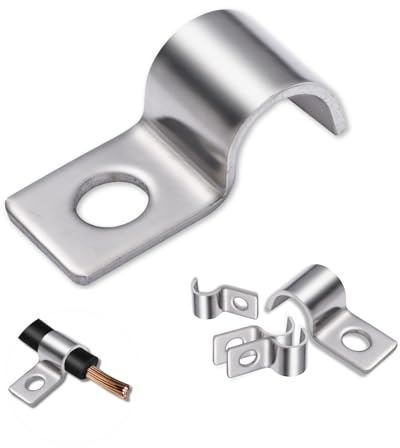 eupdd 50 Kabelschellen Metall Rohrschellen: 12mm V2A Edelstahl 304 Rohrbefestigung, für Kabel Rohre Ø 12-13 mm, Einzelloch U-Rohrschellen, Einzelloch Rohrhalterung Halbschelle, M12 Befestigungsschelle