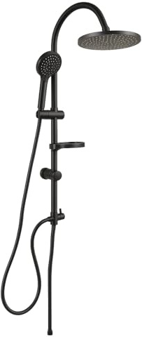 AMBRA WATER Colonna doccia nero opaco con soffione e doccetta modello dark, 1 getto