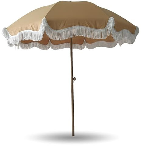 Parasol de Jardin à Franges, Parasol de Plage Portable pour Vacances, Marché, Jardin, Terrasse, Pelouse