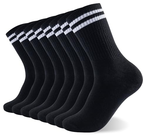 The Essentials Wardrobe Mens TEW 8 Pack Sports Ankle Socks - UK 6-11/EU 39-45 - Black