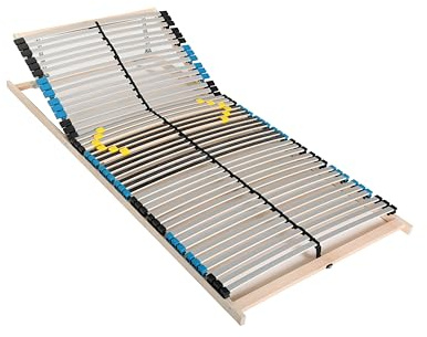 Stabiler Lattenrost 90x200, 42 Latten, Kopfteil verstellbar, 7 Komfortzonen, 6-fache-Härteregulierung, Made in Germany, Traglast bis 150Kg, Federholzrahmen, Lattenrahmen Buche, Lattenrost 90 x 200cm