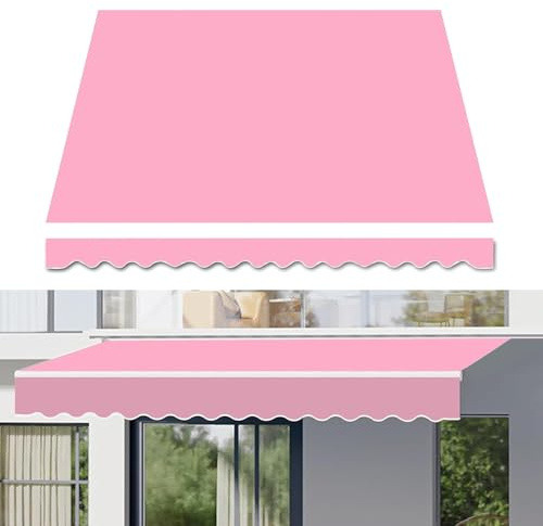 Tenda da sole retrattile per patio, impermeabile, protezione UV, 100% poliestere, 300 g, varie dimensioni, copertura a baldacchino per esterni (4 x 3 m, rosa)