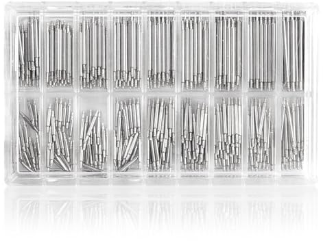 Tiges de liaison en acier inoxydable pour bracelets de montre - 8 à 25 mm - Outils de réparation - Assortiment de broches à ressort en acier inoxydable pour bracelets de remorque