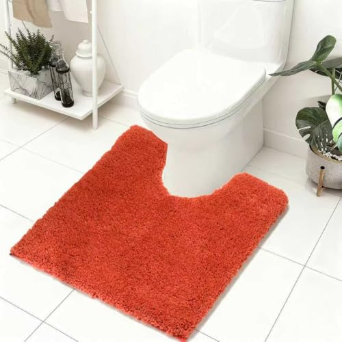 Baahrnom Tapis de Bain Antidérapage en Forme de U 50X50cm Tapis de Toilette en Microfibre Douce Tapis de Bain Absorbant, Tapis de Douche Lave à Machine