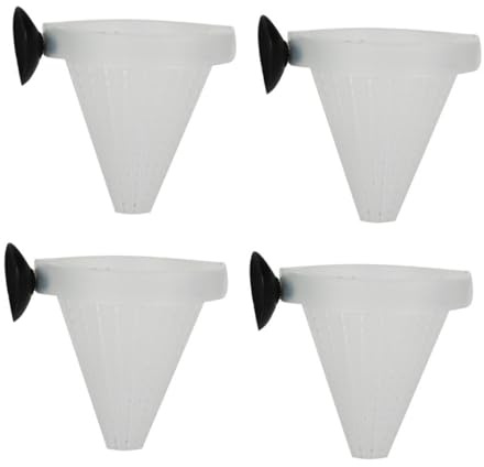 WEKAMOS 4stücke Rot Fütterung Tasse Pet Feeder Kegel Feeder Saugnapf Futterspender Für Zierfische Aquarium Zubehör Mit Futterbehälter Für Rotwürmer Und Regenwürmer