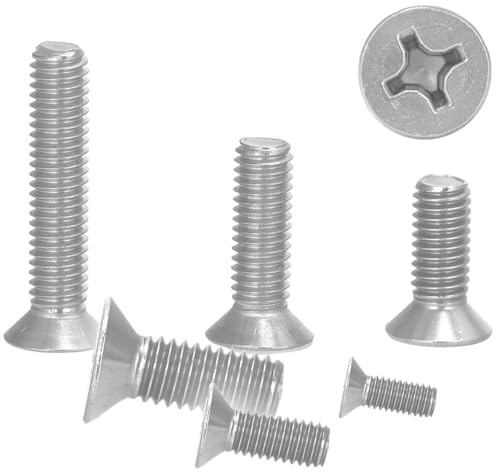 100 Stück Senkkopfschraube M5x12 Senkschraube Kreuzschlitz (H) DIN 965 Vollgewinde Edelstahl A2 WIBTEC®