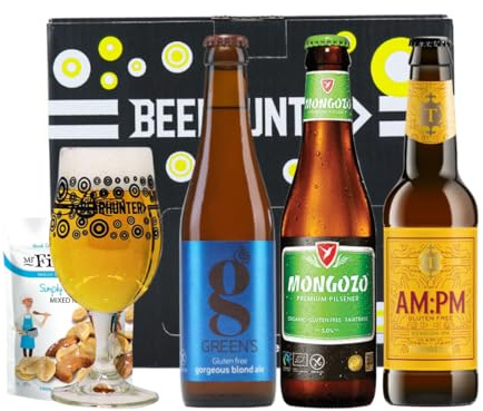 Gluten Free Mixed Craft Beer Gift Set with Official Branded Glass - (3 Pack) Beer Gifts for Men, Beer Gift Set, Birthday Beer, Craft Beer Gift Set, Beer Gifts, Lager Gift Set, World Beers