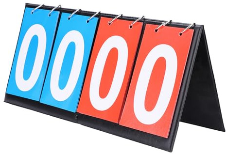 Portable Flip Scoreboard Durable for Basketball Soccer Tennis Table Lightweight and Portable for Sports Fans (four digit scoreboard)
