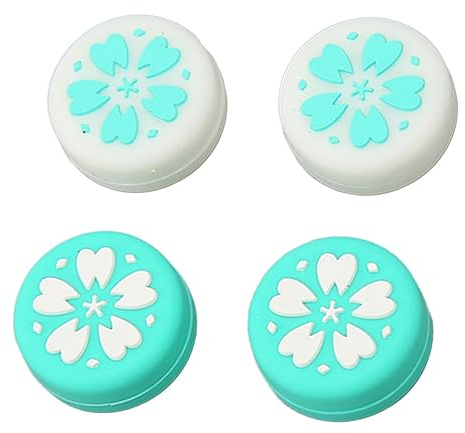 Dioche Cherry Joystick Cover 4 Pezzi Cappucci per Thumb Grip per, Cappucci per Joystick Antiscivolo in Silicone Morbido, Leggeri e Comodi per Thumb Stick per Lite, Design Elegante (BLUE)