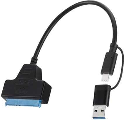 Qury Adaptador SATA a USB, apto para discos duros externos e internos SSD/HDD 2.5 3.5 pulgadas, apto para Windows, Mac y Linux