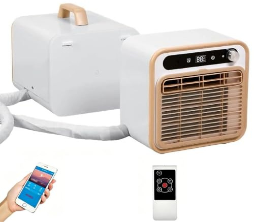 Aire Acondicionado Portátil de 5000 Btu, Unidad de Refrigeración Silenciosa Tipo Split con Wi-fi y Control Remoto, Temporizador de 12 Horas, Flujo de Aire de 130 M³/h for el Hogar(1.5m tube)