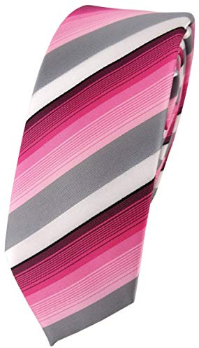TigerTie - schmale Designer Krawatte in gestreift gemustert - Krawattebreite 6 cm