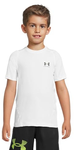 Under Armour HeatGear Armour 1361723 Veste à Manches Courtes pour garçon Blanc Taille XS 10 Ans