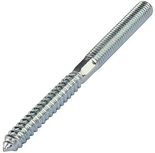 AERZETIX - Juego de 10 Tornillos de Doble Rosca - Espárrago - Punta Atornillar - Metal/Madera con o sin Taco - Ø10x120mm - Acero Galvanizado - Color Plata - C44770