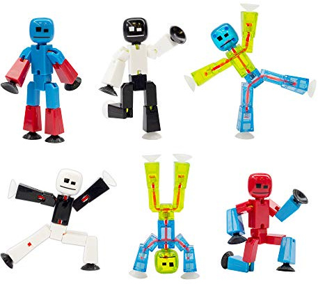 Zing Stikbot Series 4 - Color 6 Piece Posable Action Figure Set - for Stop Motion Animation - Ages 4 and Up