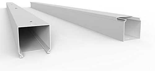 SCOS Smartcosat Kabelkanal, 40x40 mm, 10x1 m, Weiß, Bodenlochung | PVC, UV-beständig, Innen & Außen, 10 Stangen à 1 m = 10 m, Made in Germany