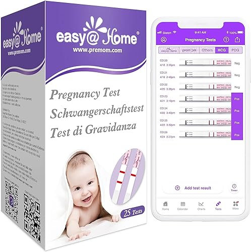 Easy@Home 25 x Schwangerschaftstest Frühtest 10 mIU/ml, Empfindlich Frühschwangerschaftstest SST mit Genauen und Zuverlässigen Ergebnissen (25 HCG Test)