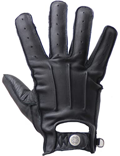 Mycl Turell Motorradhandschuhe Easy Rider - Motorrad Handschuhe Herr - Echtleder - Handschuhe Herren Motorrad Leder mit Aramid Verstärkung - Schlicht und Edel - Retro Vintage Look (Schwarz, XXL)
