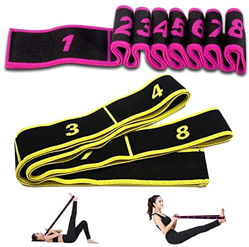2 Piezas Banda Elástica de Yoga, Bandas de Entrenamiento de Gimnasia, Bandas Latinas Resistencia Cintas Elasticas Fitness, para Fitness, Baile, Gimnasia